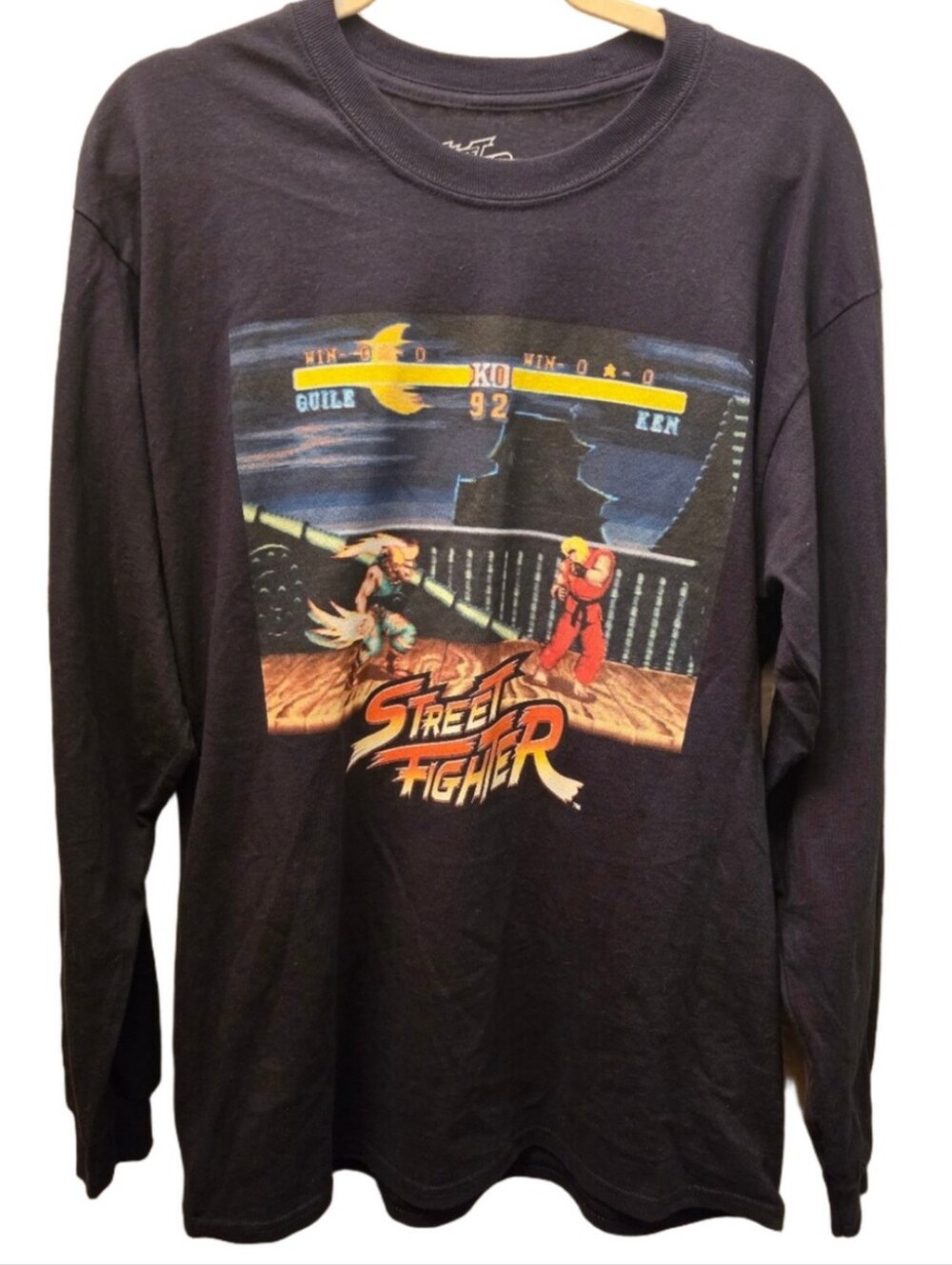 Street Fighter Capcom Ryu Ken Long Sleeve Graphic Tee Double Sided M